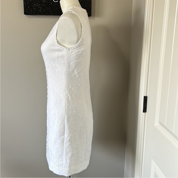 Lilly Pulitzer Women's Visit Mila Jacquard Shift Dress Lace Trim White Sz 2 - Picture 7 of 12